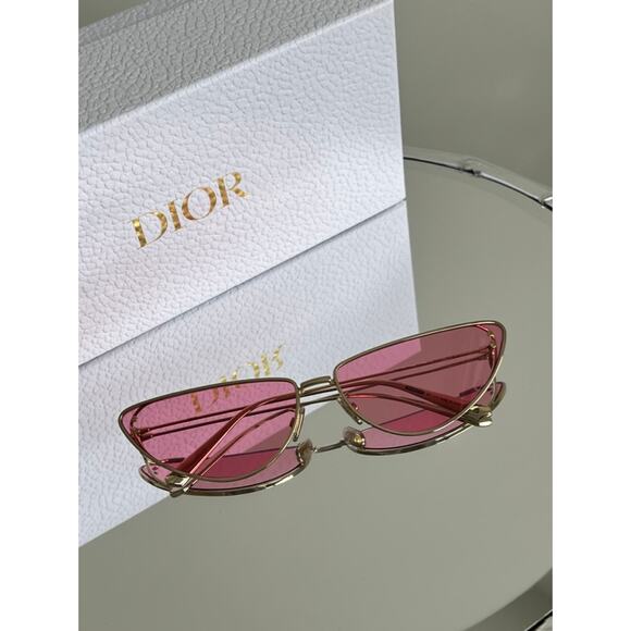 NEW Dior MissDior B1U Cat Eye Sunglasses in Gold Pink - Picture 3 of 9